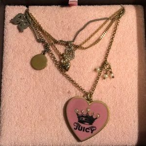 Gold juicy couture charm necklace